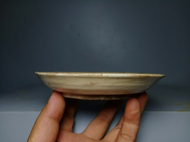 古玩陶瓷磁州窯白地黑花盤拍賣,當(dāng)前價格230元