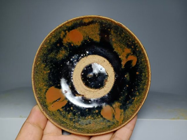 古玩陶瓷元代·黑釉鐵銹斑碗真品鑒賞圖