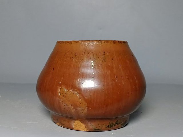 古玩陶瓷明·磁州窯紫金釉雞心杯拍賣，當前價格399元