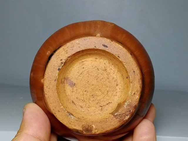 古玩陶瓷明·磁州窯紫金釉雞心杯拍賣，當前價格399元