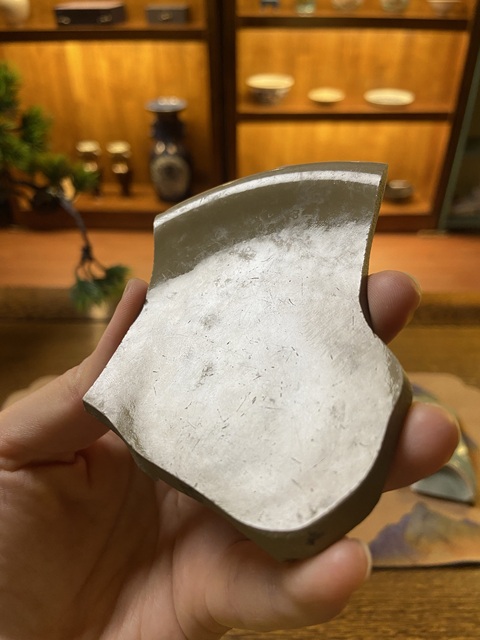 古玩陶瓷唐越窯秘色瓷青瓷標本拍賣，當前價格6000元