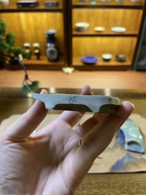 古玩陶瓷唐越窯秘色瓷青瓷標本拍賣，當前價格6000元