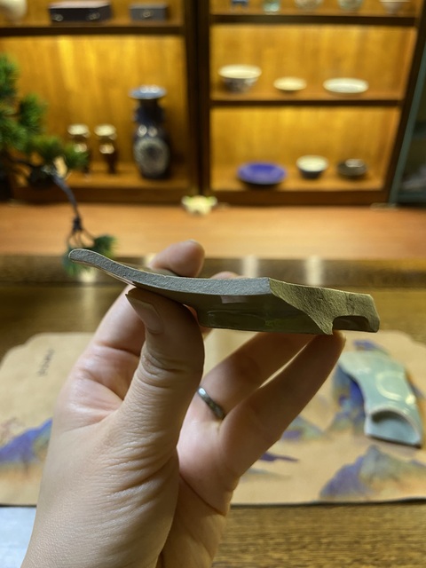 古玩陶瓷唐越窯秘色瓷青瓷標本拍賣，當前價格6000元