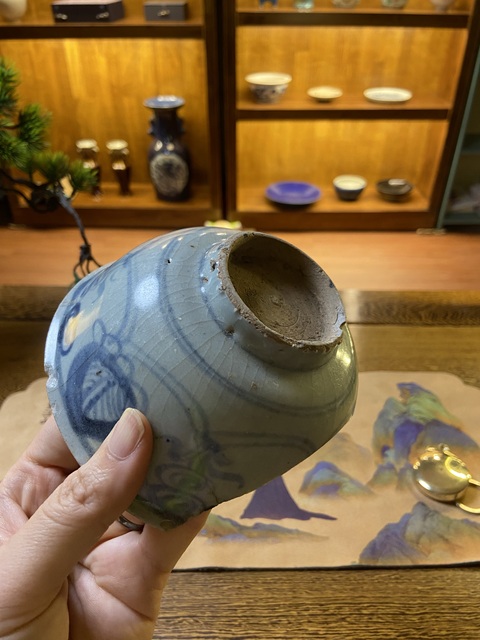 古玩陶瓷明洪武明早期青花碗標本拍賣，當前價格800元