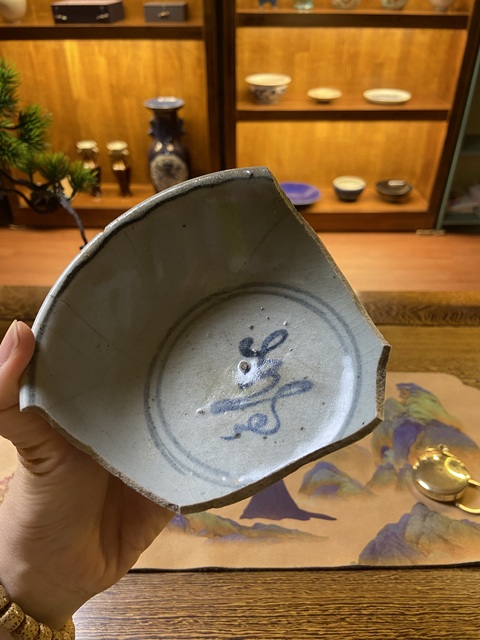 古玩陶瓷明洪武明早期青花碗標本拍賣，當前價格800元