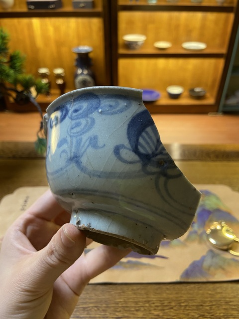 古玩陶瓷明洪武明早期青花碗標本拍賣，當前價格800元