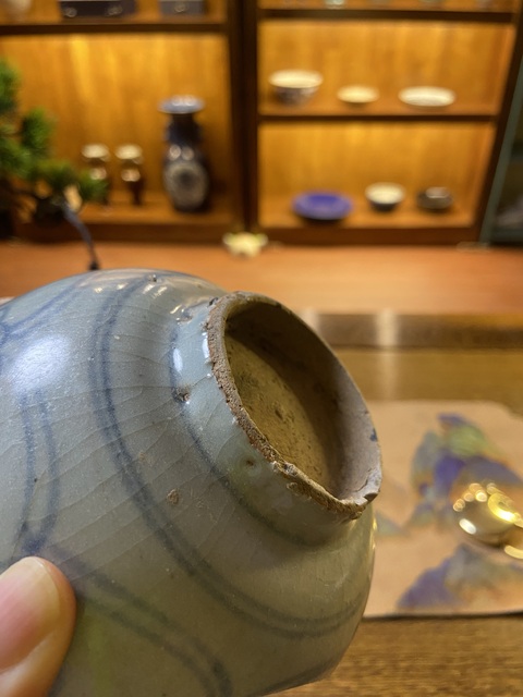 古玩陶瓷明洪武明早期青花碗標本拍賣，當前價格800元