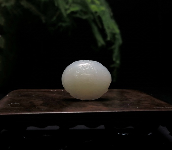 古玩玉器（一口價(jià)放漏）清代和田玉雕“如意發(fā)簪頭”拍賣，當(dāng)前價(jià)格1800元