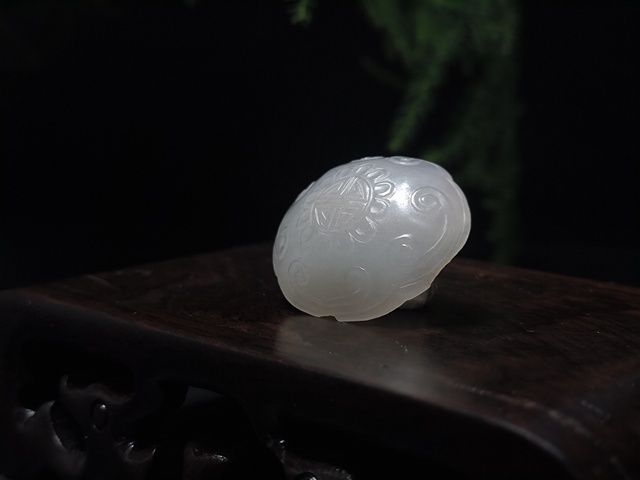 古玩玉器（一口價(jià)放漏）清代和田玉雕“如意發(fā)簪頭”拍賣，當(dāng)前價(jià)格1800元