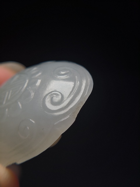 古玩玉器（一口價(jià)放漏）清代和田玉雕“如意發(fā)簪頭”拍賣，當(dāng)前價(jià)格1800元