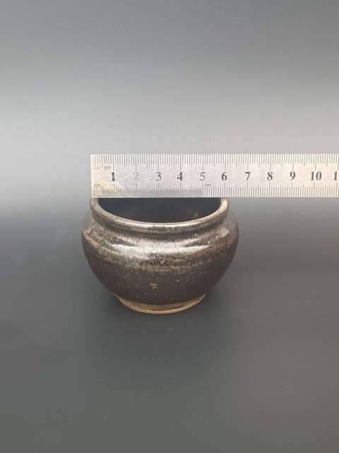 古玩陶瓷元代~窯變褐釉茶入拍賣,當前價格0元