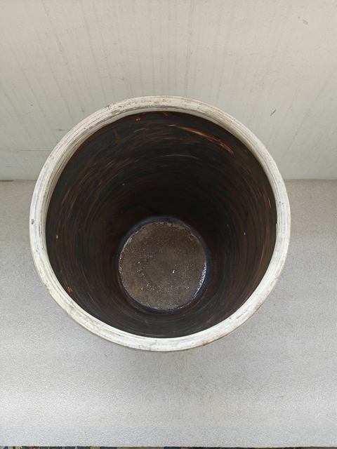 古玩陶瓷磁州窯白地黑花畫缸拍賣，當前價格680元