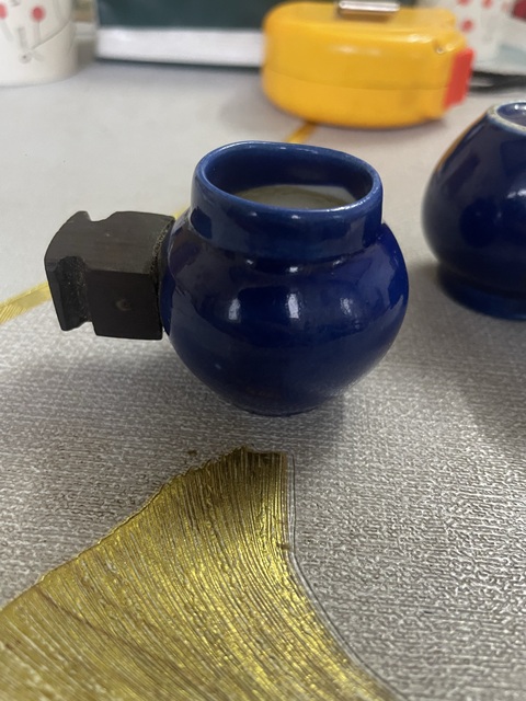古玩陶瓷藍釉鳥食缸拍賣,當前價格480元