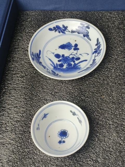 古玩陶瓷(精品杯碟)清康熙·青花花蝶紋·杯碟套裝拍賣,當前價格1316元