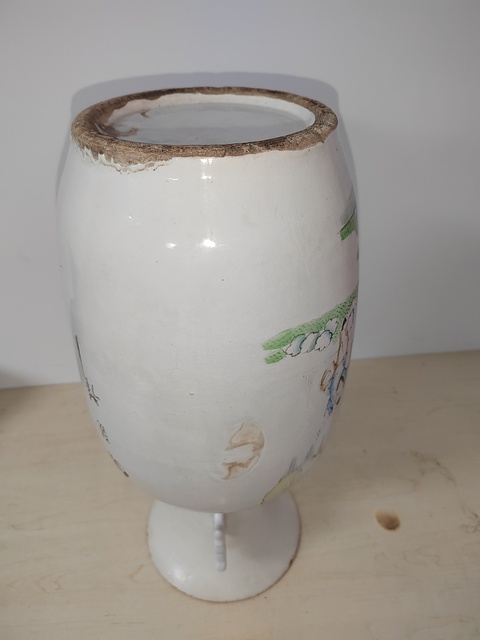 古玩陶瓷三娘教子圖彩繪瓶拍賣,當前價格500元