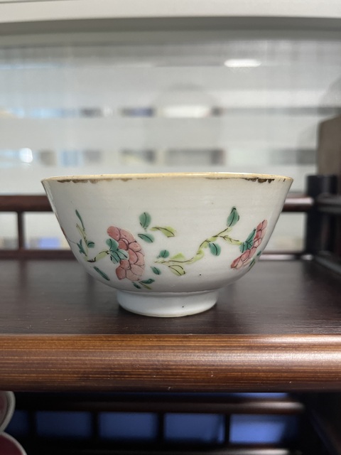 古玩陶瓷晚清同治飛黃騰達粉彩小碗拍賣，當前價格222元