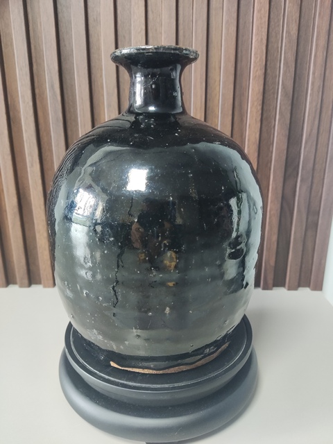 古玩陶瓷明代早期磁州窯黑釉梅瓶(公元1368-1644)拍賣,當前價格1050元