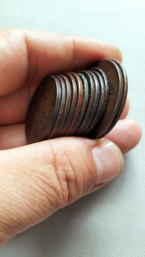 古玩錢幣宣統光緒二十文各一個大清銅幣10個(12枚)拍賣,當前價格980元