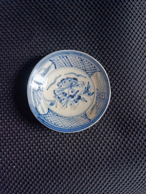 古玩陶瓷明末清初磁州窯青花盤拍賣,當前價格800元