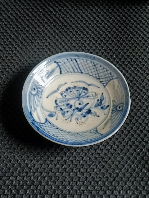 古玩陶瓷明末清初磁州窯青花盤拍賣,當前價格800元