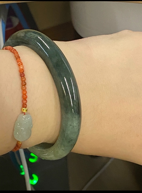 古玩玉器翡翠手鐲拍賣，當前價格2600元