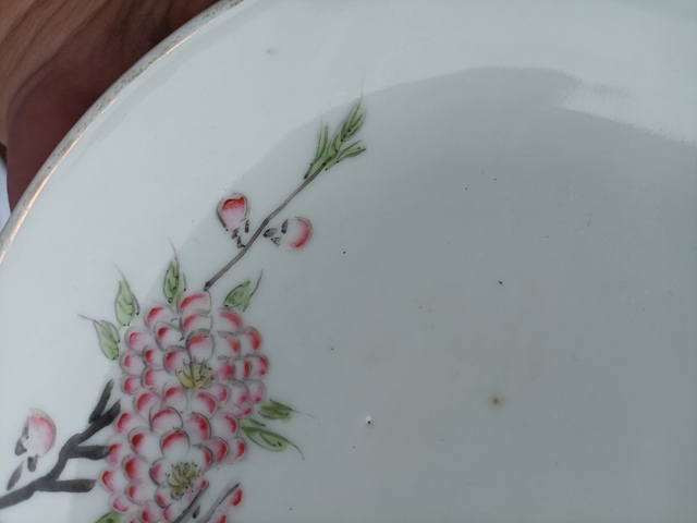古玩陶瓷民國官窯花鳥紋粉彩盤拍賣,當前價格999元