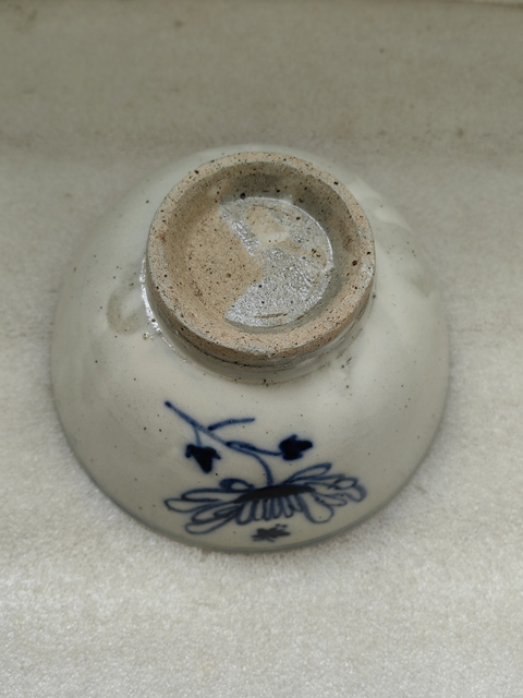 古玩陶瓷青花花卉詩文茶碗拍賣,當前價格550元