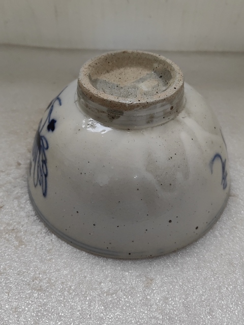 古玩陶瓷青花花卉詩文茶碗拍賣,當前價格550元
