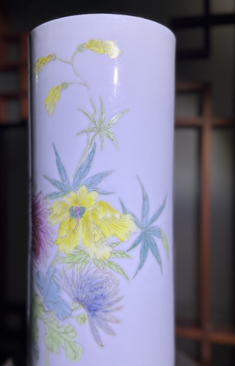 古玩陶瓷【民國細路】粉彩花卉紋帽筒拍賣,當(dāng)前價格3500元