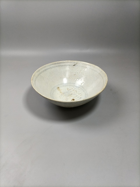 古玩陶瓷明晚青花斗笠碗拍賣(mài)，當(dāng)前價(jià)格300元