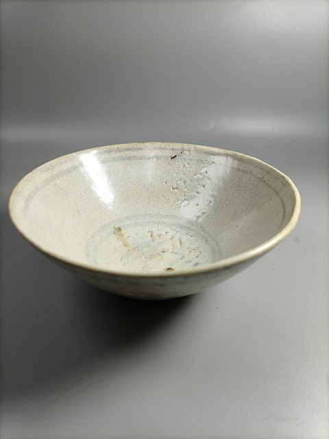 古玩陶瓷明晚青花斗笠碗拍賣(mài)，當(dāng)前價(jià)格300元