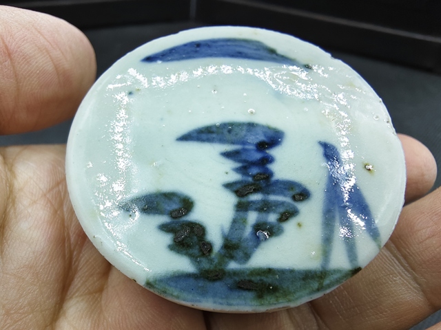古玩陶瓷青花山水人物紋蓋盒拍賣,當前價格598元