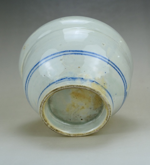 古玩陶瓷明代.青花線條紋罐拍賣，當前價格388元