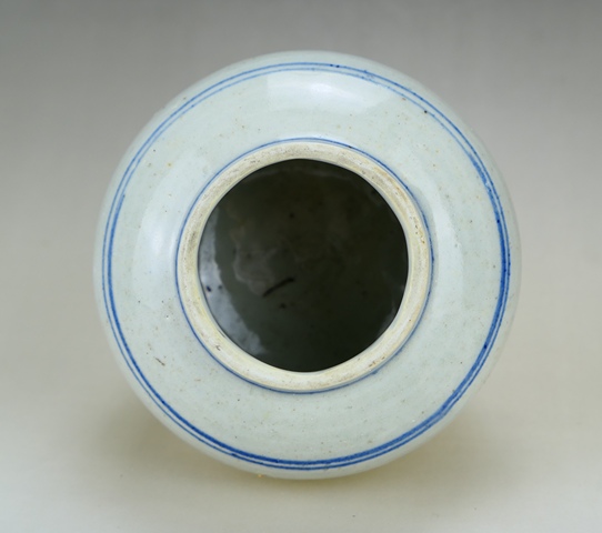 古玩陶瓷明代.青花線條紋罐拍賣，當前價格388元