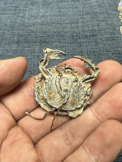 古玩陶瓷清代二甲傳臚銀飾嵌瑪瑙拍賣,當前價格289元