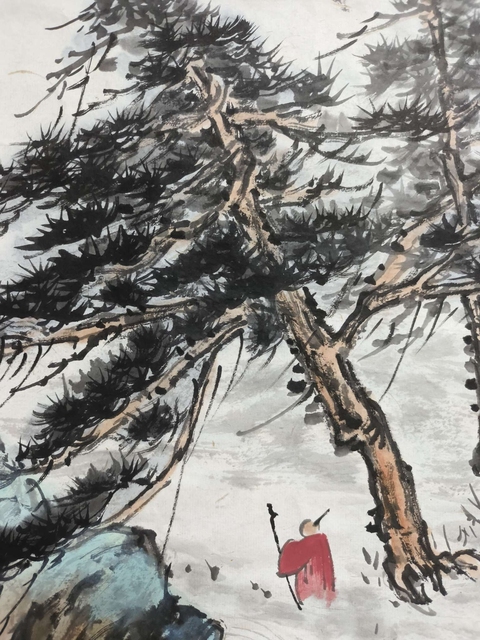 古玩字畫劉持昀老師精品真跡 仿友圖拍賣,當前價格180元