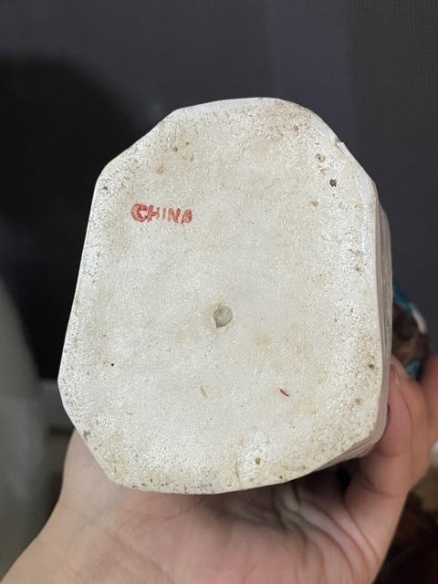 古玩陶瓷清末民初孔雀藍釉財神瓷塑拍賣,當前價格999元