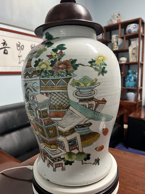 古玩陶瓷粉彩博古圖將軍罐拍賣，當前價格6500元