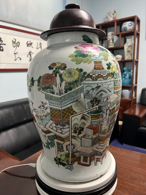 古玩陶瓷粉彩博古圖將軍罐拍賣，當前價格6500元