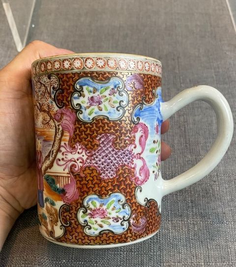 古玩陶瓷清乾隆廣彩滿大人馬克杯拍賣，當前價格6800元
