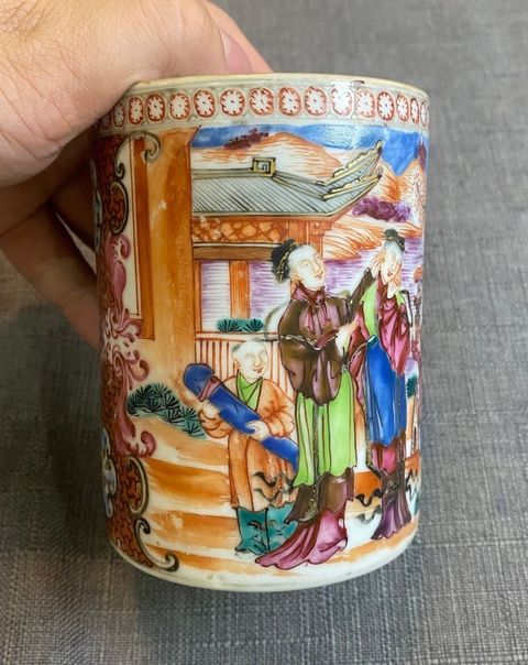 古玩陶瓷清乾隆廣彩滿大人馬克杯拍賣，當前價格6800元