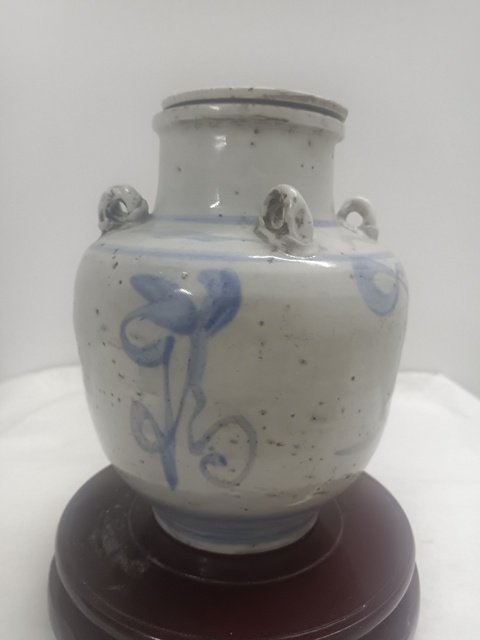 古玩陶瓷清中青花福字紋四系壺拍賣，當前價格500元