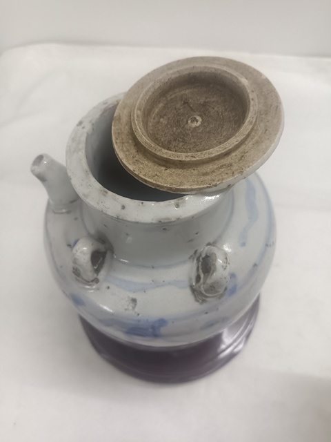 古玩陶瓷清中青花福字紋四系壺拍賣，當前價格500元