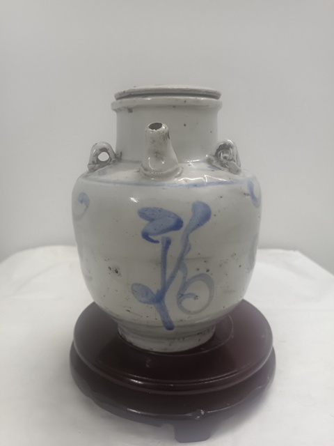古玩陶瓷清中青花福字紋四系壺拍賣，當前價格500元