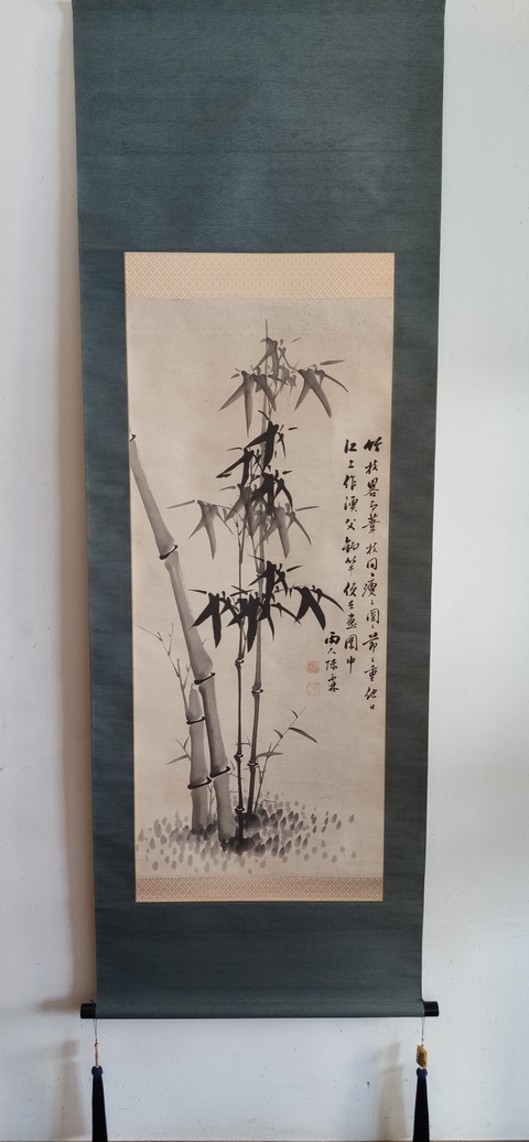 古玩字畫清代浙江籍書畫家 陳霖 字雨人 墨竹圖 手工舊裱立軸拍賣,當前價格12888元