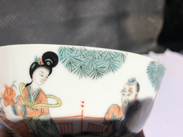 粉彩唐子紋煎茶碗 五客 清朝期 中国美術 中国古玩 粉彩唐子紋煎茶碗 五客 清朝期 中国美術 中国古玩