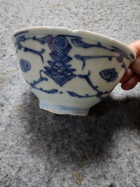 古玩陶瓷花卉紋青花碗拍賣，當前價格358元