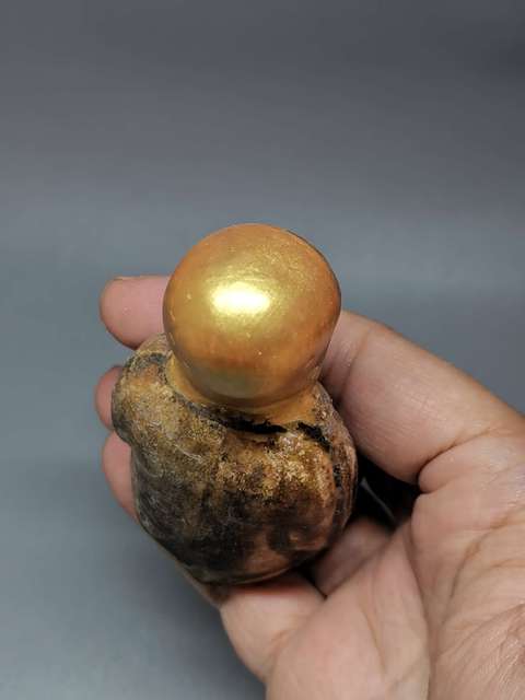 古玩陶瓷明代·褐釉瓔珞紋羅漢造像拍賣，當前價格3333元