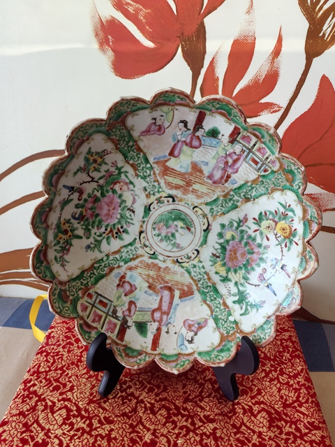 古玩陶瓷晚清廣彩盤拍賣,當前價格1500元