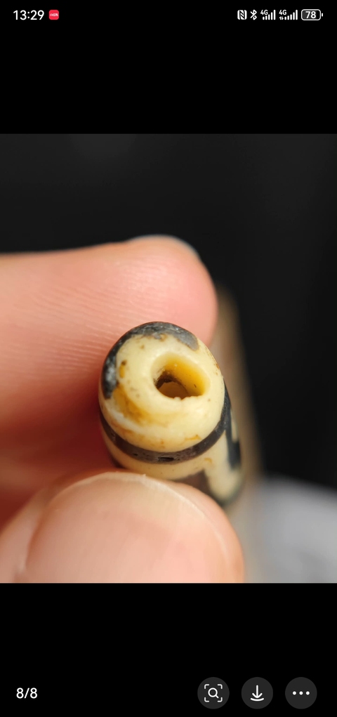 古玩玉器料器天珠拍賣(mài)，當(dāng)前價(jià)格1288元
